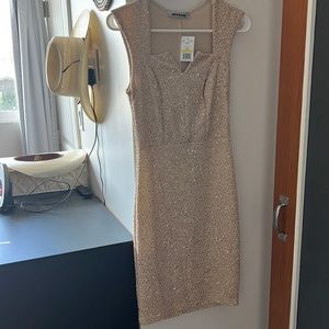 NWT Mystic Cream and Gold Dress